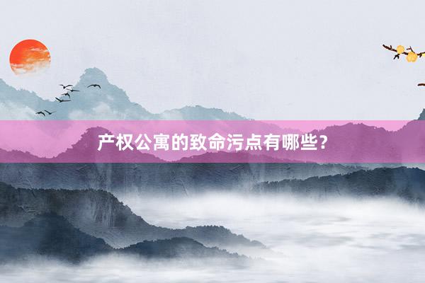 产权公寓的致命污点有哪些？